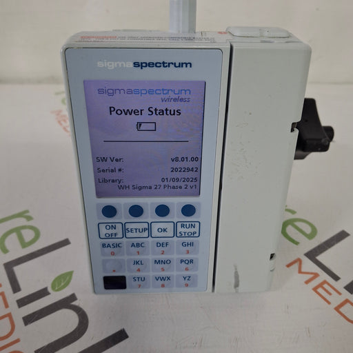 Baxter Baxter Sigma Spectrum 8.01.00 with B/G Battery Infusion Pump Infusion Pump reLink Medical