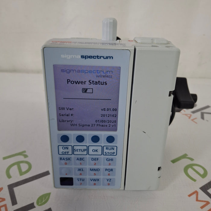 Baxter Baxter Sigma Spectrum 8.01.00 with B/G Battery Infusion Pump Infusion Pump reLink Medical