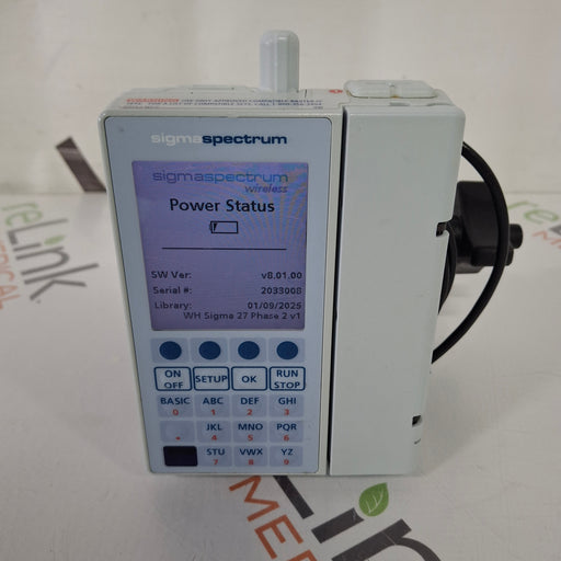 Baxter Baxter Sigma Spectrum 8.01.00 with B/G Battery Infusion Pump Infusion Pump reLink Medical