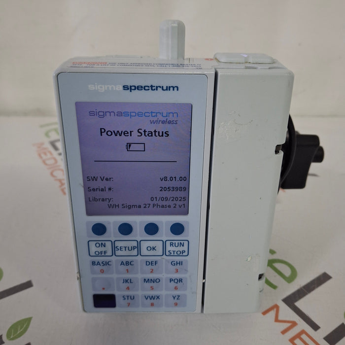 Baxter Baxter Sigma Spectrum 8.01.00 with B/G Battery Infusion Pump Infusion Pump reLink Medical