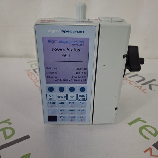 Baxter Baxter Sigma Spectrum 8.01.00 with B/G Battery Infusion Pump Infusion Pump reLink Medical