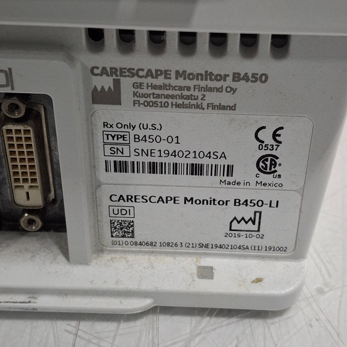 GE Healthcare GE Healthcare Carescape B450 Emergency Care Patient Monitor Patient Monitors reLink Medical