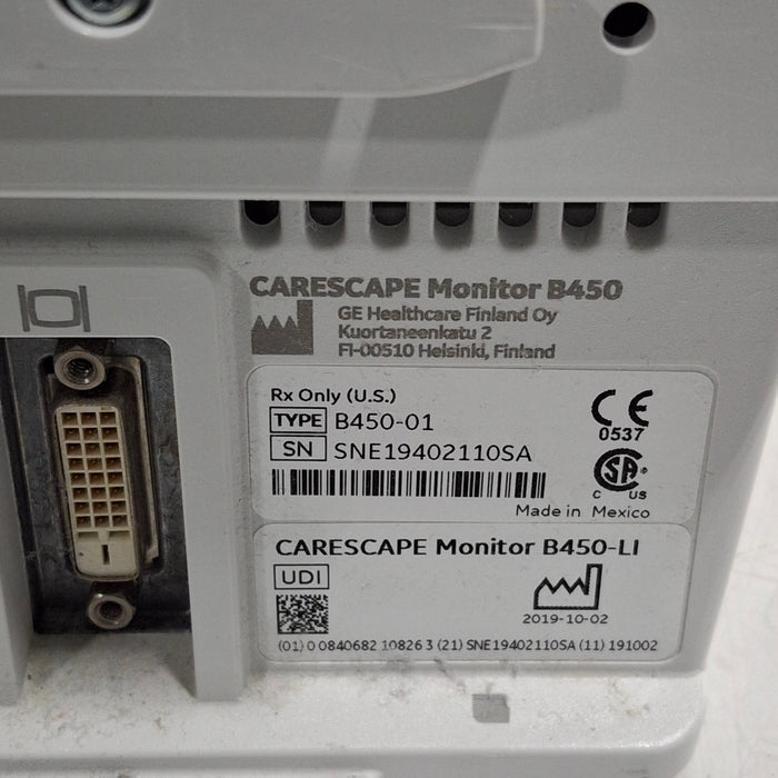 GE Healthcare GE Healthcare Carescape B450 Emergency Care Patient Monitor Patient Monitors reLink Medical