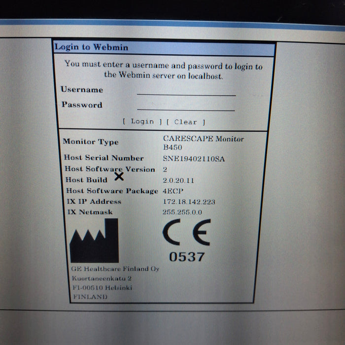 GE Healthcare GE Healthcare Carescape B450 Emergency Care Patient Monitor Patient Monitors reLink Medical