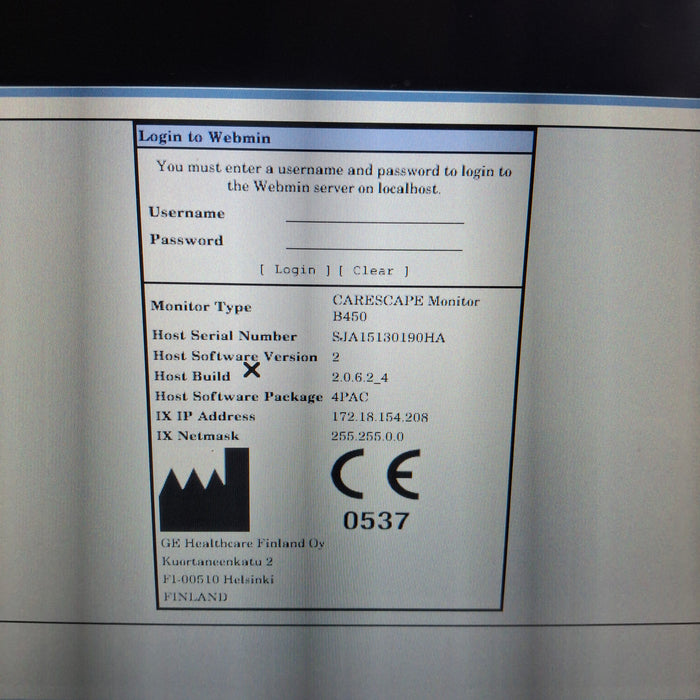 GE Healthcare GE Healthcare Carescape B450 Post Anesthesia Care Patient Monitor Patient Monitors reLink Medical