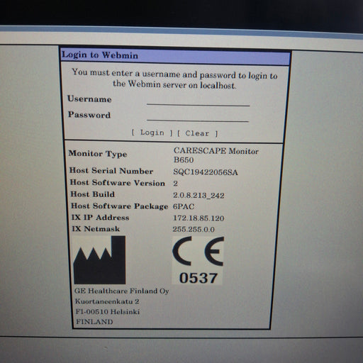 GE Healthcare GE Healthcare Carescape B650 Post Anesthesia Care Patient Monitor Patient Monitors reLink Medical