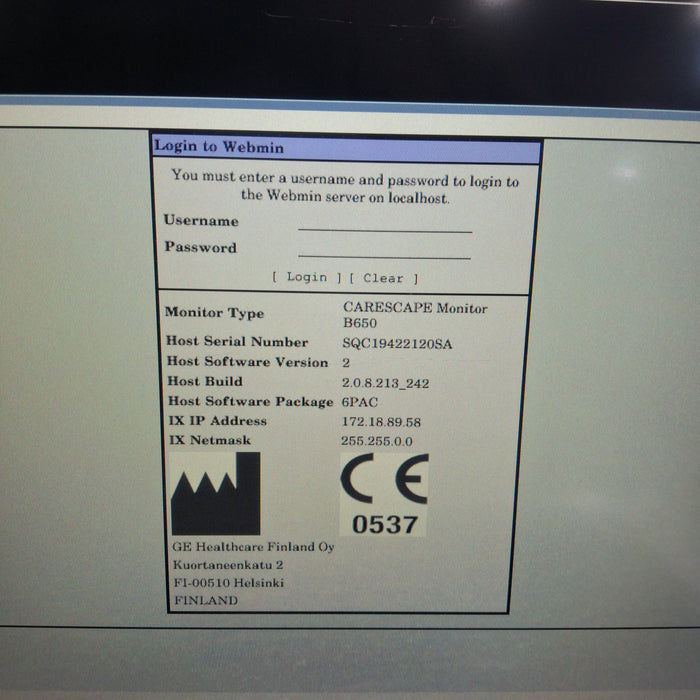 GE Healthcare GE Healthcare Carescape B650 Post Anesthesia Care Patient Monitor Patient Monitors reLink Medical