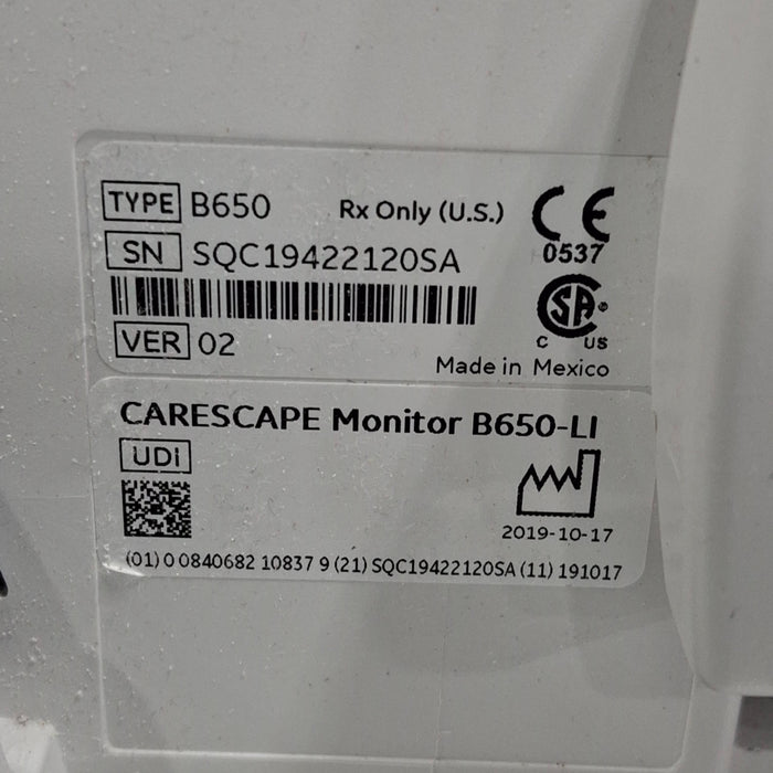 GE Healthcare GE Healthcare Carescape B650 Post Anesthesia Care Patient Monitor Patient Monitors reLink Medical