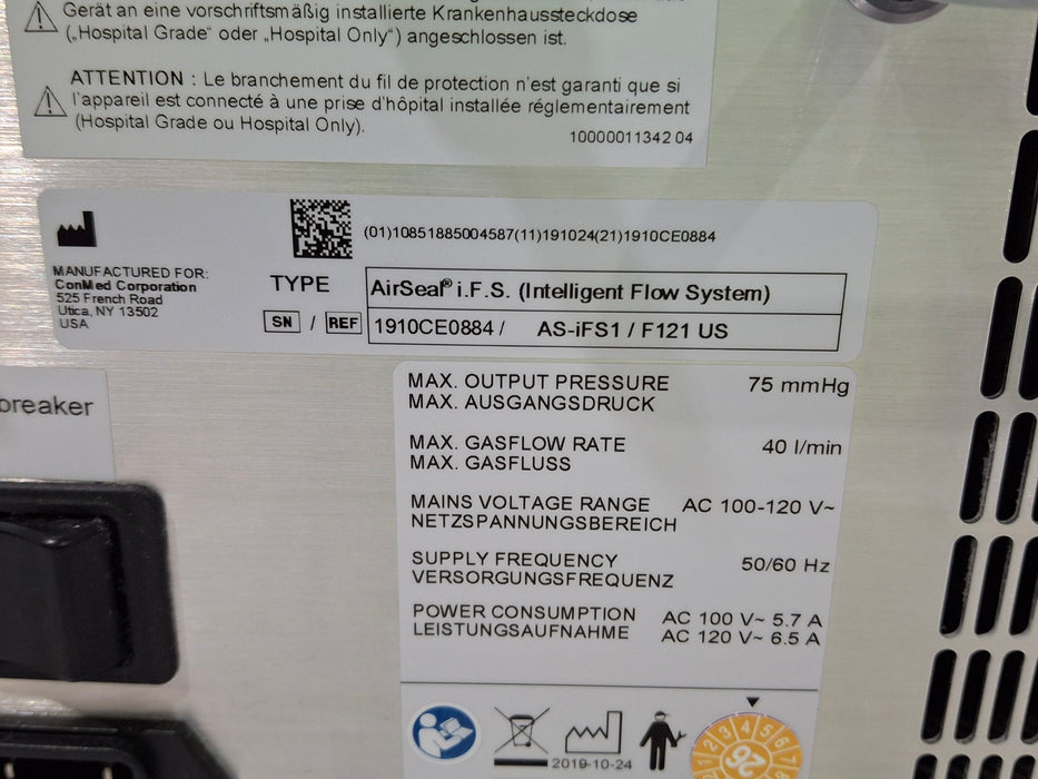 ConMed ConMed AirSeal IFS Intelligent Flow System Insufflator Electrosurgical Units reLink Medical