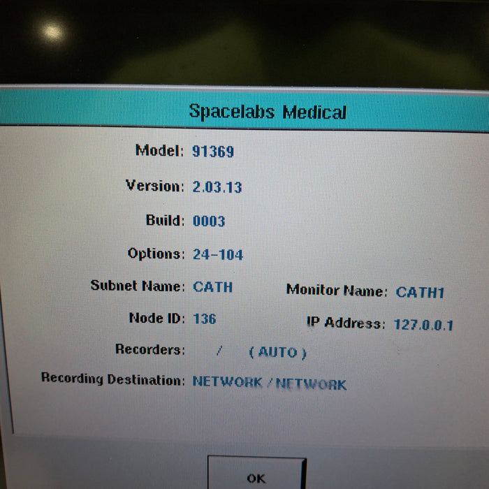 Spacelabs Healthcare Ultraview SL 91369 Monitor