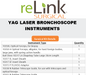 reLink Medical YAG Laser Bronchoscope Instruments Surgical Sets reLink Medical