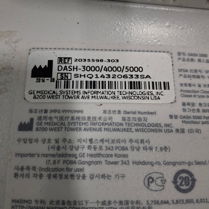 GE Healthcare GE Healthcare Dash 5000 - GE/Nellcor SpO2 Patient Monitor Patient Monitors reLink Medical