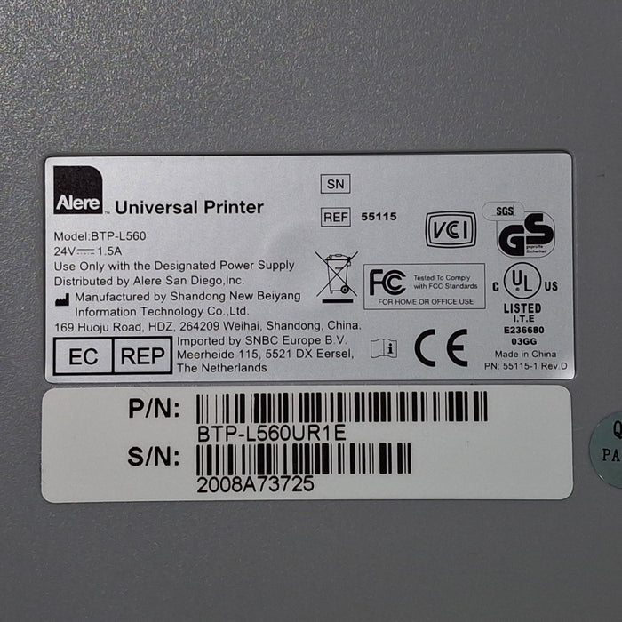 Alere Alere BTP-L560 Universal Printer Diagnostic Exam Equipment reLink Medical