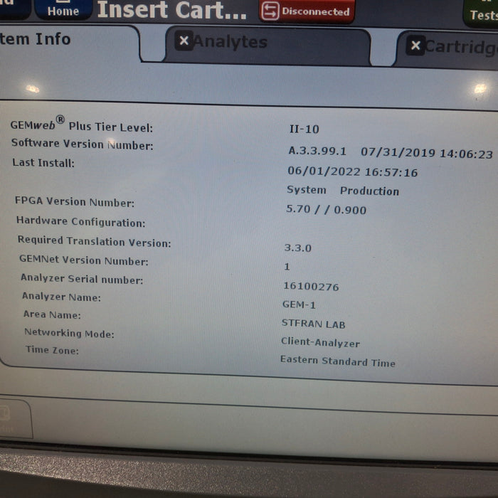 Instrumentation Laboratory Company Instrumentation Laboratory Company Gem Premier 4000 Blood Gas Analyzer Clinical Lab reLink Medical