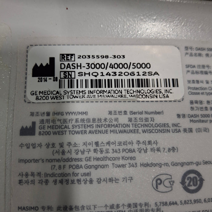 GE Healthcare GE Healthcare Dash 5000 - GE/Nellcor SpO2 Patient Monitor Patient Monitors reLink Medical