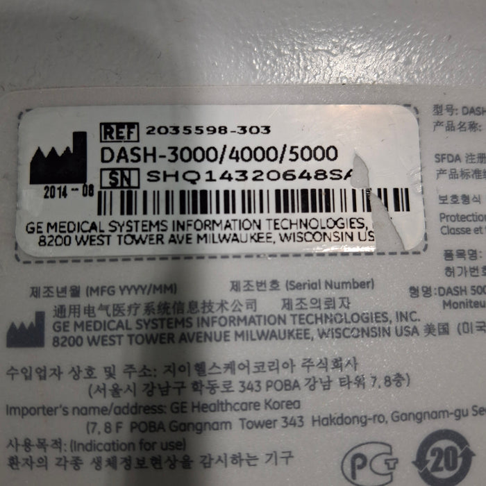 GE Healthcare GE Healthcare Dash 5000 - GE/Nellcor SpO2 Patient Monitor Patient Monitors reLink Medical