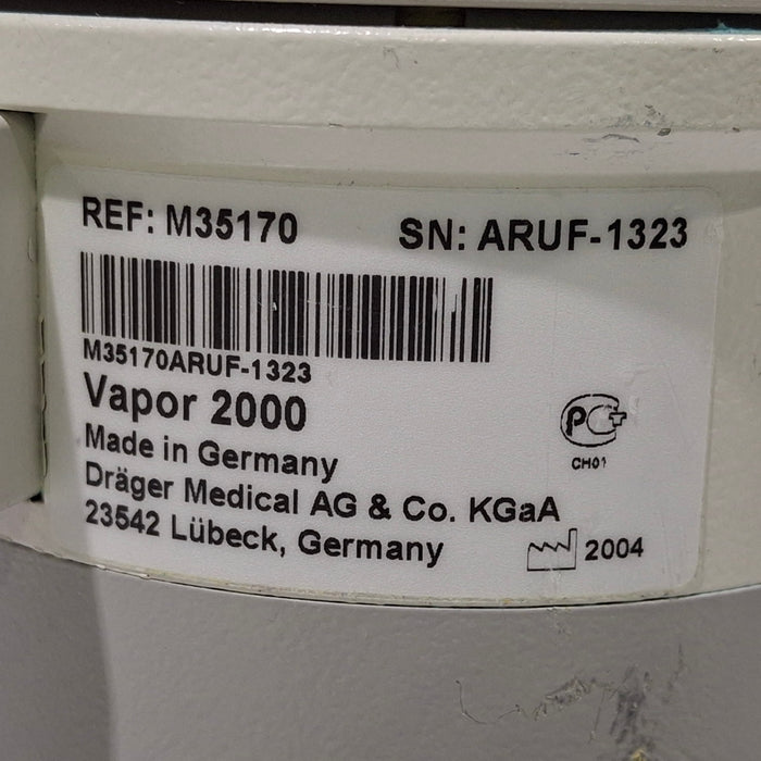 Draeger Medical Draeger Medical Vapor 2000 Sevoflurane Vaporizer Anesthesia reLink Medical