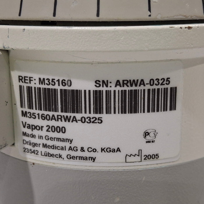 Draeger Medical Draeger Medical Vapor 2000 Isoflurane Vaporizer Anesthesia reLink Medical