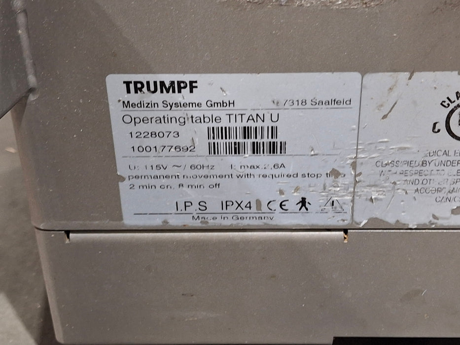 TRUMPF TRUMPF Titan U Surgical Table Surgical Tables reLink Medical
