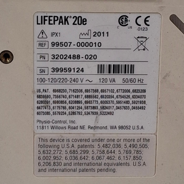 Physio-Control Physio-Control LifePak 20e Defibrillator Defibrillators reLink Medical