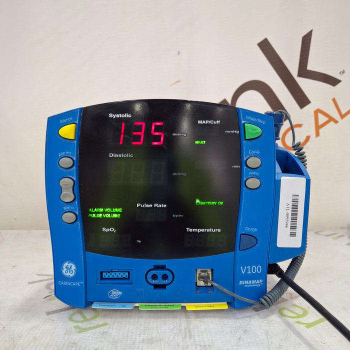 GE Healthcare GE Healthcare Dinamap V100 - NIBP, SpO2, Temp Vital Signs Monitor Patient Monitors reLink Medical