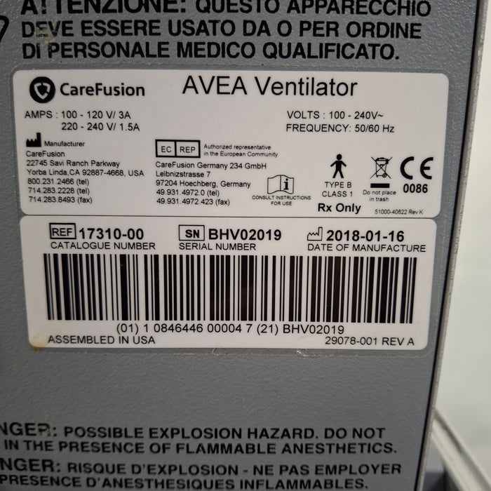 CareFusion CareFusion Avea Ventilator Respiratory reLink Medical