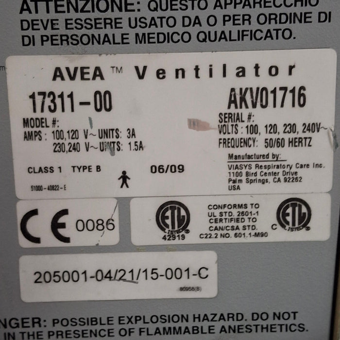 CareFusion Avea Ventilator