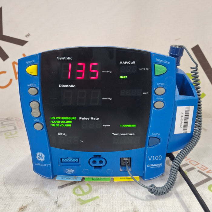 GE Healthcare Dinamap V100 - NIBP, SpO2, Temp Vital Signs Monitor