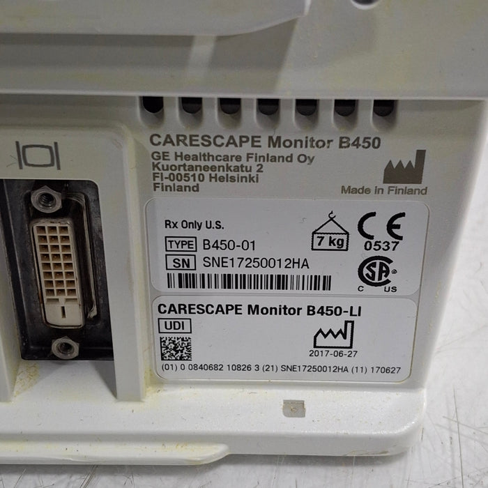 GE Healthcare GE Healthcare Carescape B450 Critical Care Patient Monitor Patient Monitors reLink Medical