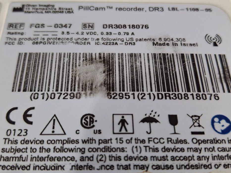 Glen Imaging RFB-0347 PillCam Recorder, DR3