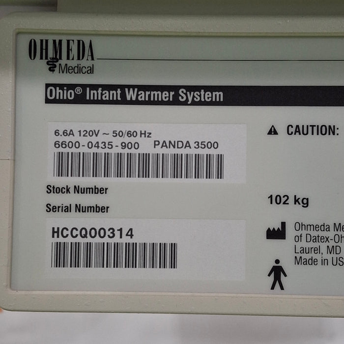 Ohmeda Medical Ohmeda Medical Ohio model 3500 Infant Warmer Infant Warmers and Incubators reLink Medical