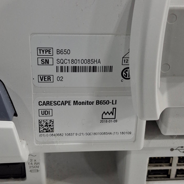 GE Healthcare Carescape B650 Patient Monitor