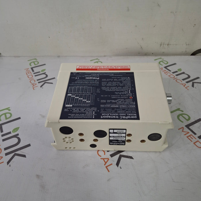 Smiths Medical Smiths Medical Pneupac ParaPAC 200D Ventilator Respiratory reLink Medical