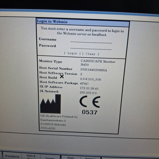 GE Healthcare GE Healthcare Carescape B450 Post Anesthesia Care Patient Monitor Patient Monitors reLink Medical