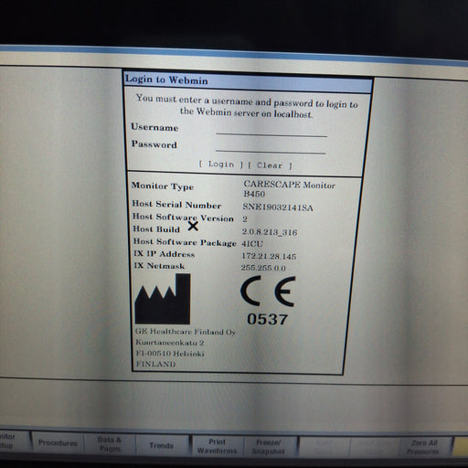 GE Healthcare GE Healthcare Carescape B450 Critical Care Patient Monitor Patient Monitors reLink Medical