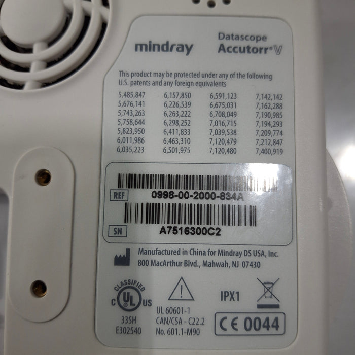 Mindray Mindray Datascope Accutorr V Vital Signs Monitor Patient Monitors reLink Medical