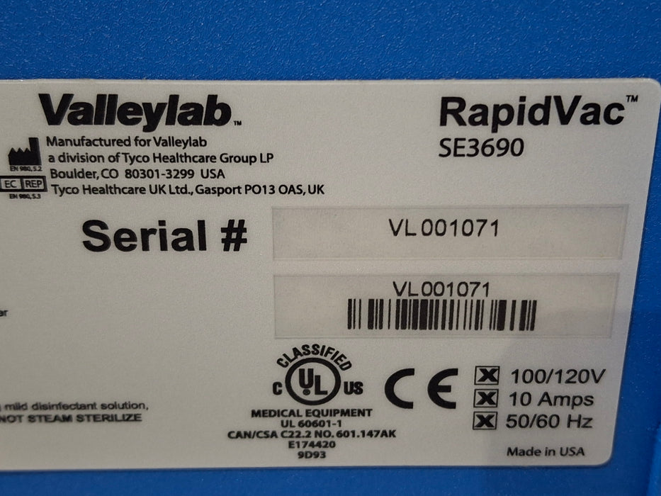 Covidien Covidien RapidVac SE3690 Smoke Evacuator Surgical Equipment reLink Medical