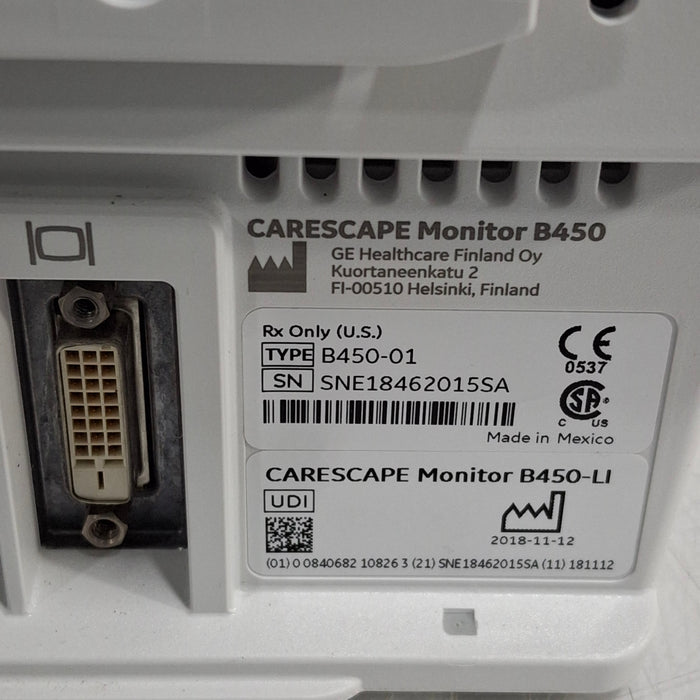 GE Healthcare GE Healthcare Carescape B450 Post Anesthesia Care Patient Monitor Patient Monitors reLink Medical