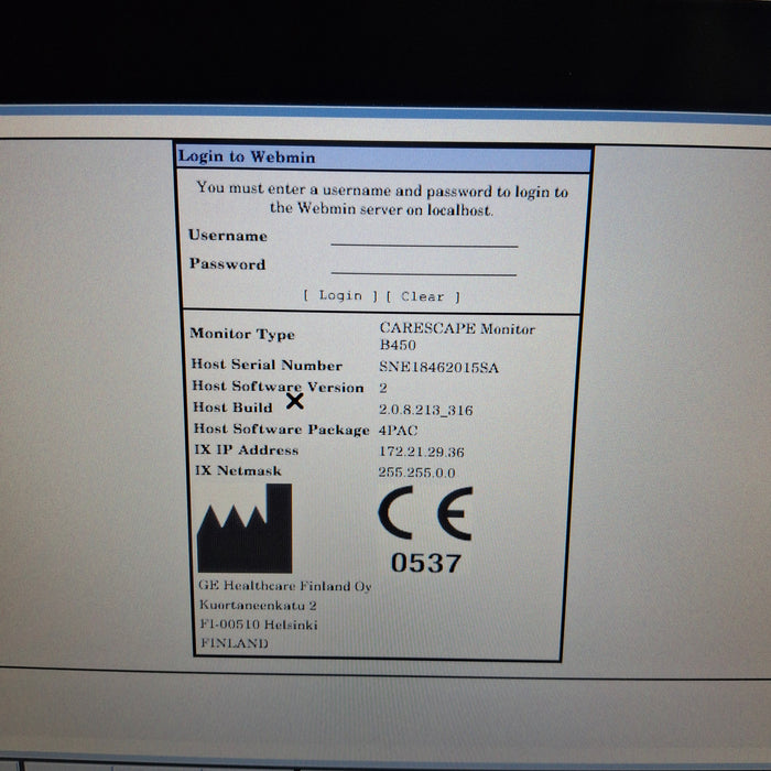 GE Healthcare GE Healthcare Carescape B450 Post Anesthesia Care Patient Monitor Patient Monitors reLink Medical