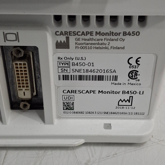 GE Healthcare GE Healthcare Carescape B450 Post Anesthesia Care Patient Monitor Patient Monitors reLink Medical