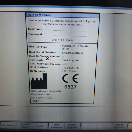 GE Healthcare GE Healthcare Carescape B450 Critical Care Patient Monitor Patient Monitors reLink Medical