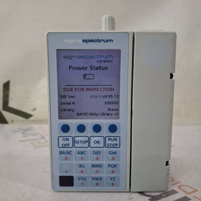 Baxter Sigma Spectrum 6.05.13 with B/G Battery Infusion Pump