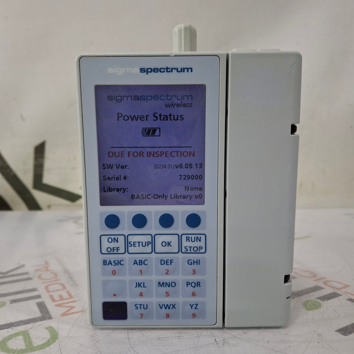 Baxter Sigma Spectrum 6.05.13 with B/G Battery Infusion Pump