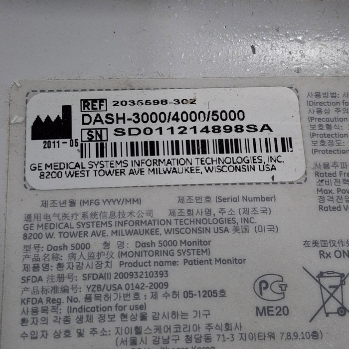 GE Healthcare GE Healthcare Dash 5000 - Masimo SpO2 Patient Monitor Patient Monitors reLink Medical