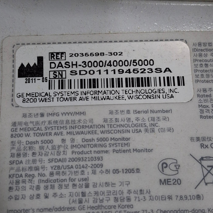 GE Healthcare GE Healthcare Dash 5000 - Masimo SpO2 Patient Monitor Patient Monitors reLink Medical