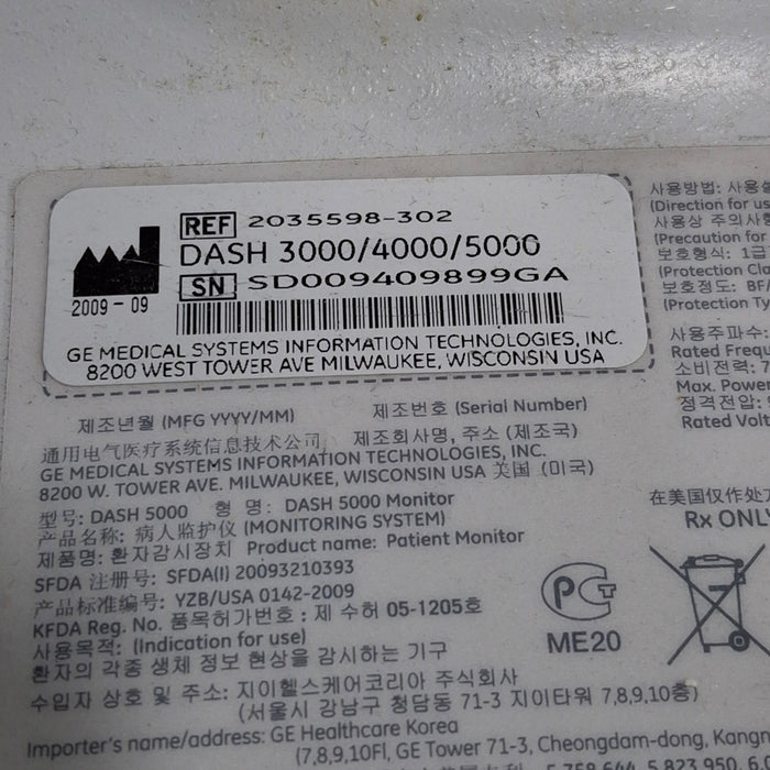 GE Healthcare GE Healthcare Dash 5000 - Masimo SpO2 Patient Monitor Patient Monitors reLink Medical