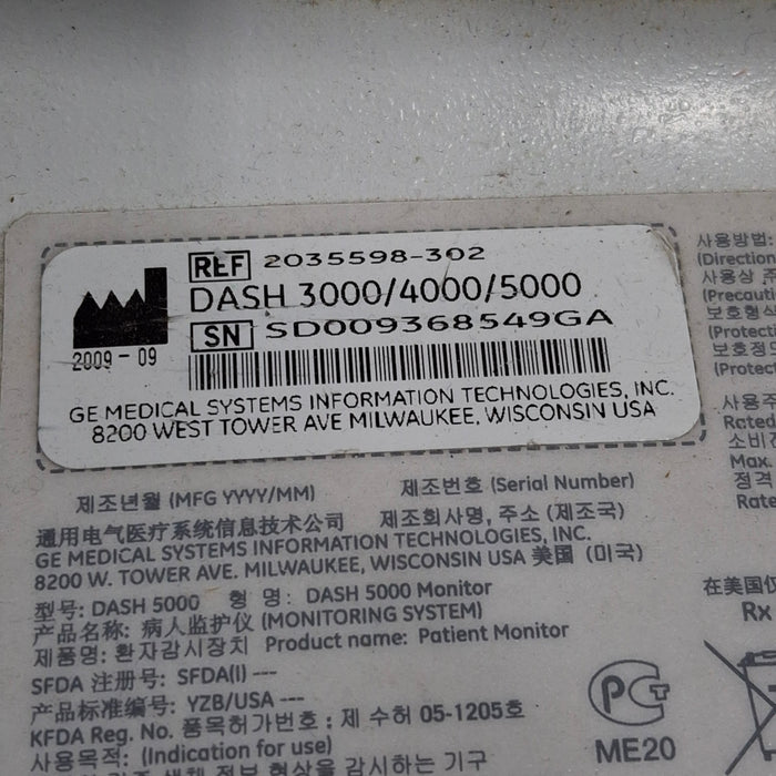 GE Healthcare GE Healthcare Dash 5000 - Masimo SpO2 Patient Monitor Patient Monitors reLink Medical