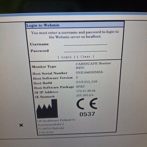 GE Healthcare GE Healthcare Carescape B450 Post Anesthesia Care Patient Monitor Patient Monitors reLink Medical