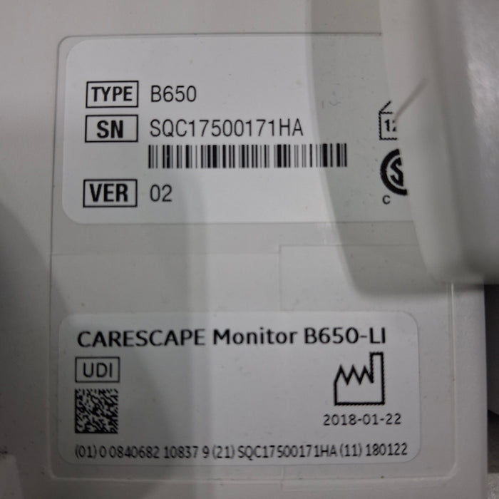 GE Healthcare GE Healthcare Carescape B650 Critical Care Patient Monitor Patient Monitors reLink Medical