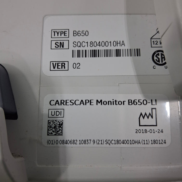 GE Healthcare GE Healthcare Carescape B650 Critical Care Patient Monitor Patient Monitors reLink Medical